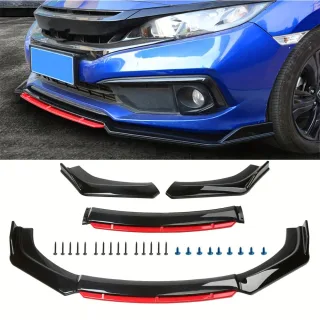 Car Front Bumper Lip Splitter Universal Aerodynamic Body Kit Spoiler Diffuser Protector Impact-Resistant Enhances Downfo