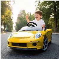 AIYAPLAY Elektro-Kinderauto 12V Kinderauto mit Fernbedienung, Belastbarkeit 30 kg, (1-tlg), für 3-5 Jahre Kinder, Gelb