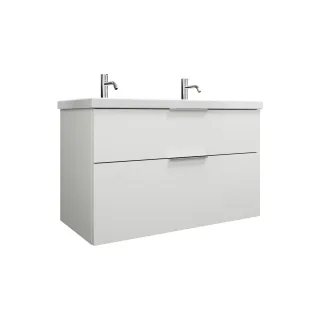 Burgbad Keramik Waschtisch-Set Eqio Weiß Hochglanz/Alpinweiss, SEYR103F2009C0001 SEYR103F2009C0001