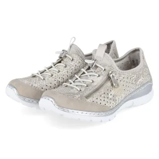Rieker Slip-On-Sneaker - Gr. 36 - Beige - Textil & Synthetik