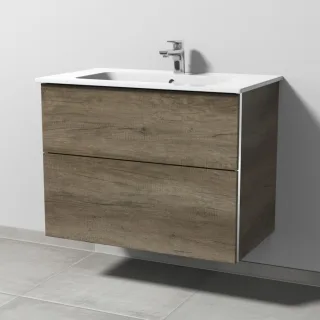 Sanipa 3way Waschtischunterbau zu Duravit ME by Starck Waschtisch mit 2 Auszügen, Eiche-Nebraska BR72537