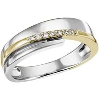 Firetti Fingerring Schmuck Geschenk Silber 925 Silberring bicolor glitzernd, mit Zirkonia (synth)