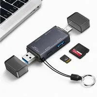 XEOOCE USB 3.0 Kartenleser, 6-in-1 SD TF Kartenlesegerät YC-370 externer Speicher (Class 10, UHS-I, 100 MB/s Lesegeschwindigkeit, Plug-and-Play – keine Treiberinstallation erforderlich)