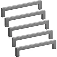 SO-TECH® Möbelgriff Bügelgriff SquareLine, Titanoptik, Lochabstand 128 mm (5-St), 5 Stück inkl. Schrauben