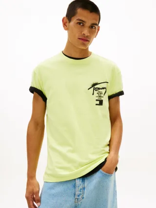 Tommy Jeans (PVH Group) - TJM REG CITY SIGN SS TEE EXT Faded Lime - Gr. - M