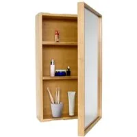 osoltus Badregal osoltus Spiegelschrank Badschrank mit Tür Bambus 60x35x14 cm