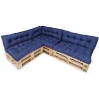 TexDeko Palettenkissen TexDeko Garden 7-TLG Palettenkissen-Set wasserabweisend gesteppt, 3x Palettenkissen (Sitzkissen) + 3x Rückenkissen + 1x Seitenkissen