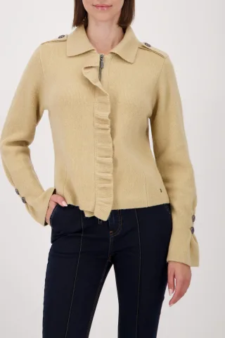 monari - Strickjacke mit Rüschen cinnamon - Gr. - 42