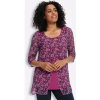 Sieh an! Klassische Bluse Longbluse 3/4-Arm