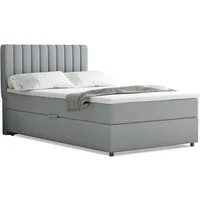 Homesy Boxspringbett EVEREST – Komfortables Einzelbett im modernen Trenddesign (Bett inkl. einem Bettkasten und Topper), Große Auswahl an Polsterfarben