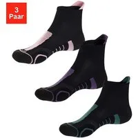 LASCANA ACTIVE Wandersocken Damen Kurzsocken für Laufen Wandern gepolsterte Socken (Packung, 3-Paar, Quarter) mit verstärkten Belastungszonen