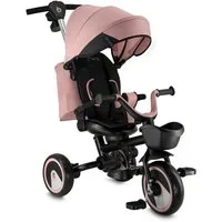 MoMi Dreirad 3-in-1 Kinderdreirad mit 360° Sitz, Schiebestange & Sonnendach, 360°-Sitz,3-Punkt-Gurt,PU-Räder