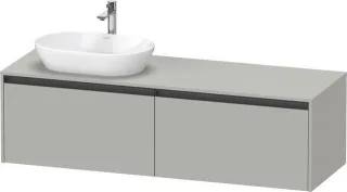 Duravit Ketho.2 Konsolenwaschtischunterbau wandhängend Betongrau Matt 1600x550x459 mm - K24889L07070 K24889L07070000