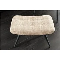 riess-ambiente Fußhocker SCANDINAVIA champagner/schwarz - Chenille Cremona, Metallbeine, modern (Einzelartikel, 1 St), gepolsteter Hocker - ideal für Schlaf-, Wohnzimmer, Garderobe & Sessel