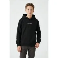 Name It Kapuzensweatshirt NKMBRODY LS NREG SWEAT WH BRU NOOS mit kleinem Logoprint