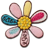 Mono-Quick Aufnäher Bügelbild, Aufbügler, Applikationen, Patches, Flicken, zum aufbügeln, PES, NY, Blume bunt - Größe: 3,6 x 3,4 cm
