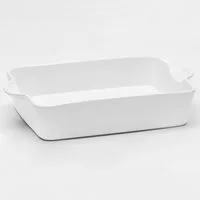 van Well Auflaufform Backform eckig, 35 x 22,5 x 7,5 cm, Porzellan, (1-St), weiß glänzend, spülmaschinen- und mikrowellengeeignet