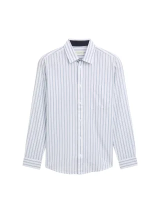 Tom Tailor - Regular Fit Hemd mit Streifenmuster white blue stripe - Gr. - XXXL