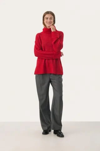 Strickpullover Lockere Passform red
