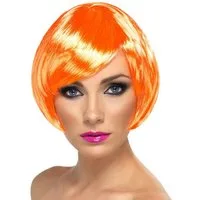 Metamorph Kostüm-Perücke Bubikopf Perücke orange, Short Bob im Hochglanz-Look