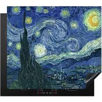 MuchoWow Herd-Abdeckplatte Sternennacht - Gemälde - Alte Meister - Vincent van Gogh, Vinyl, (1 tlg), Küche Herdabdeckplatte Ceranfeld Vinyl Einteilig, 59x52 cm