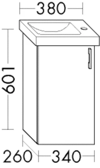 Burgbad Waschtischunterschrank zu Keramik System 30 Preisgruppe 3 Diago 601x340x260 Trend- oder WZEW034LF5347