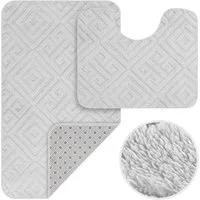 HOMELUX Badematte Badgarnitur 2-teilig mit Ausschnitt, weich & rutschfest, 2BF58, Größe: 50x80cm+40x50cm