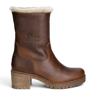 Panama Jack Wasserdichte warme Stiefel mit Absatz aus braunem Leder für Damen - Piola B8