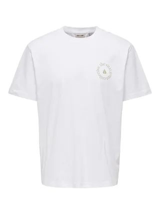 ONLY&SONS - ONSFRED LIFE GREENS RLX SS TEE Bright White - Gr. - S