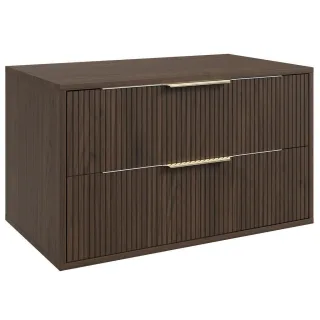 Badplaats Waschbeckenunterschrank, Walnuss, Braun, Holz, Rechteckig, 80x46x46 cm, Badezimmer, Badezimmerschränke, Bad Unterschränke