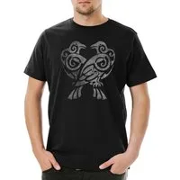 Urban Backwoods Print-Shirt Hugin And Munin IV Herren T-Shirt Runen Runes Raben Walhalla Odin Thor (1-tlg) Norse Raven Vikings Wikinger
