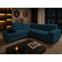 Goldstoff Ecksofa mit Schlaffunktion, Cord Couch für Wohnzimmer - Cord Ecksofa, Cord Sofa VOYAGE 2 Teile, Großer Bettkasten