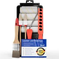 plid Malerset Premium Streichset Lackierset Pinsel Farbwanne Walze Steckbügel, (Set), Lackierset, Lackierzubehör, Farbwanne, Lackwalze