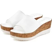 LASCANA Sommerschuh, offener Schuh, Mule, Sandalette, Pantolette aus Leder mit Keilabsatz