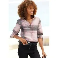 Buffalo Hemdbluse aus weichem Flanell mit Blusenkragen, Flanellhemd, Karobluse