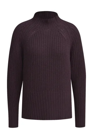 Milano Italy - turtle neck pullover 1/1 raglan sleeve vino - Gr. - M
