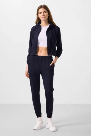 Oversized Kapuzenzipper Sweatshirt und Hose Set