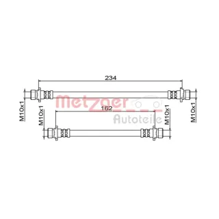 Metzger Bremsschlauch hinten rechts Honda Civic 9 4111861