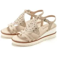 LASCANA Sommerschuh, offener Schuh, Sandale, Keilsandalette, Sandalette mit Keilabsatz gepolsterter Innensohle VEGAN