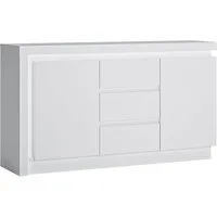 Lomadox Sideboard LYNDHURST-129, weiß Hochglanz, B/H/T 158/89,5/42 cm