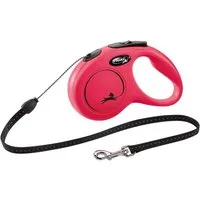 flexi Flexileine FLEXI Rollleine New CLASSIC Seil - 5m, bis 12kg Farbe: Rot