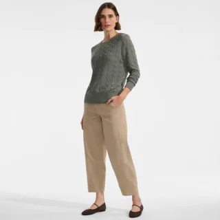 Barrel-Chinos High Waist aus Lyocell-Mix, Damen,  Braun, Baumwolle/Baumwoll-Mischung, by Lands' End