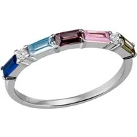 Firetti Fingerring Schmuck Geschenk Silber 925 Silberring Ring Regenbogen, mit Zirkonia (synth)