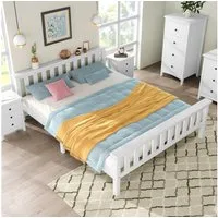 Flieks Massivholzbett, Doppelbett Ehebett Bettgestell 140x200cm