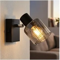 NOWA Wandleuchte, Leuchtmittel nicht inklusive, Wandleuchte Wandlampe Esszimmerlampe Beweglicher Spot Schwarz H 12,5cm