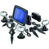esotec LED Gartenleuchte Esotec LED Solarspot QUATTRO POWER, 4er Set, Solarstrahler