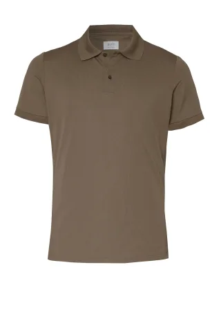 pure - Pure Functional Polo slim fit Halbarm braun - Gr. - M