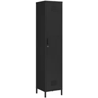 en.casa Kleiderschrank Garderobenschrank »Seinäjoki« 180x38x38 cm Stahl Schwarz