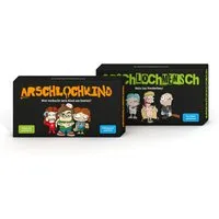 Kampfhummel Spiele Spiel Das Arsch-Bundle (Arschlochkind + Arschlochmensch) – Partyspiele ab 16, Kartenspiel für Erwachsene, Spiele mit schwarzem Humor, 3-6 Spieler