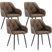 Woltu 4-Fußstuhl (Set, 4 St), Esszimmerstühle ergonomischer aus Kunstleder